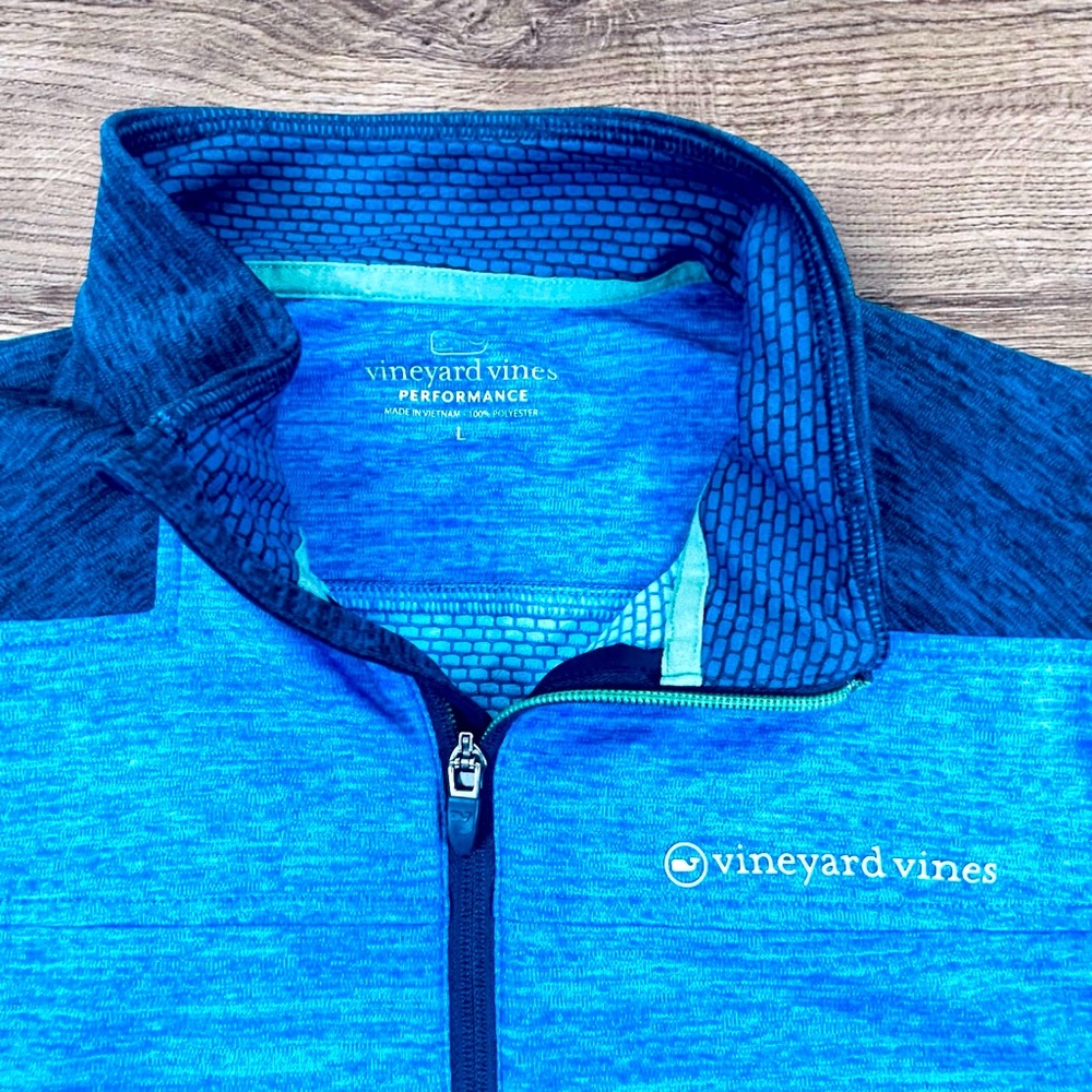 Vineyard Vines Performance Blue Zip-Up Sweater